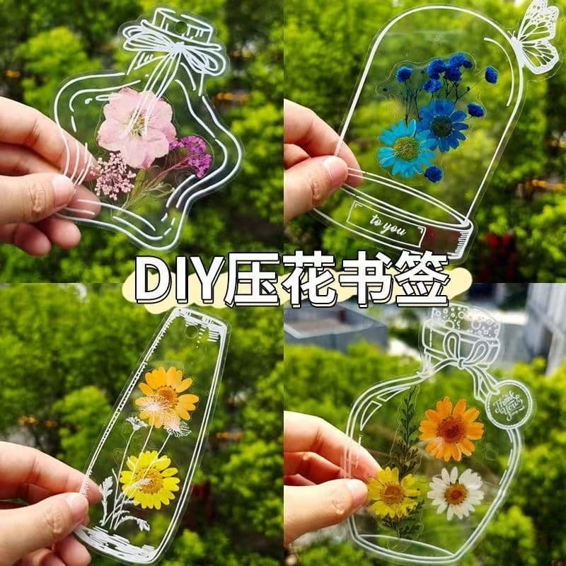 DIY Bookmark Handmade Spring Collection Bottle Bookmark Transparent Leaf Student Creative Craft Bookmark