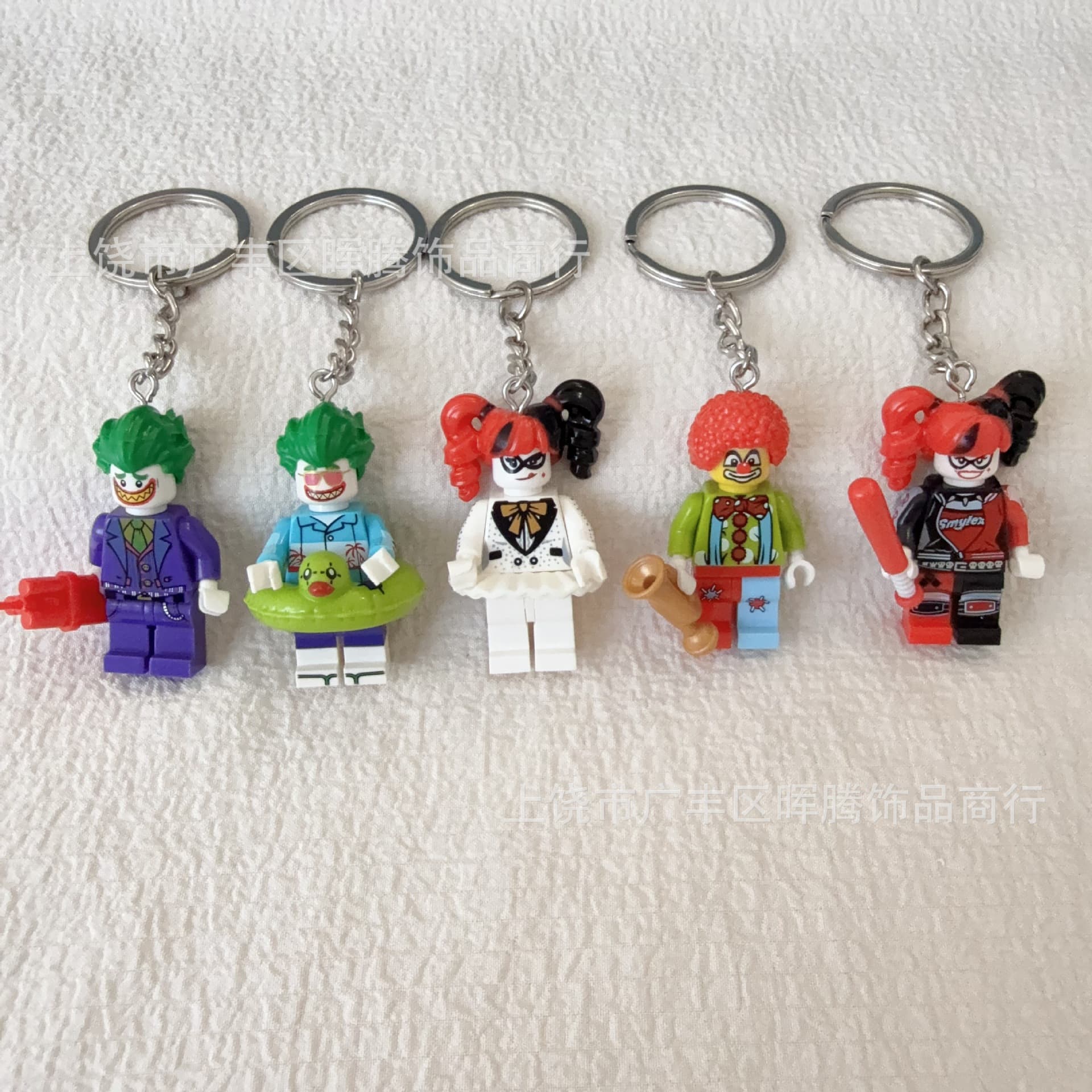 Compatible with Building Blocks Lego Keychain Gift Pendant Clown Backpack Figure Keychain Shark Couple Toy Student