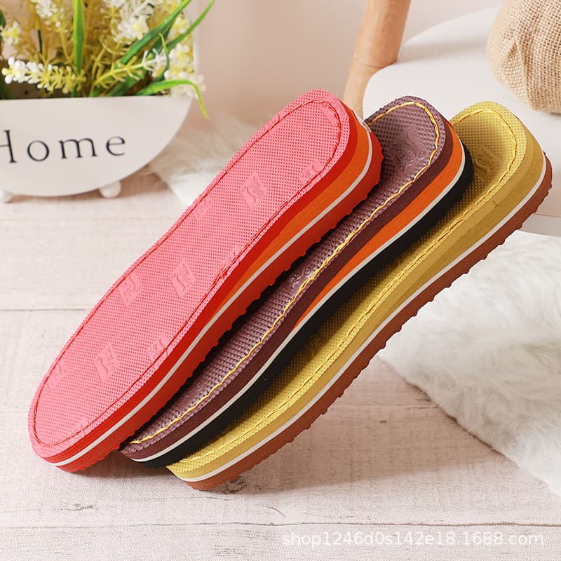 Crochet slippers and semi-finished shoe soles, non-slip handmade yarn foam thick soles, crocheted cotton soles, rubber soles