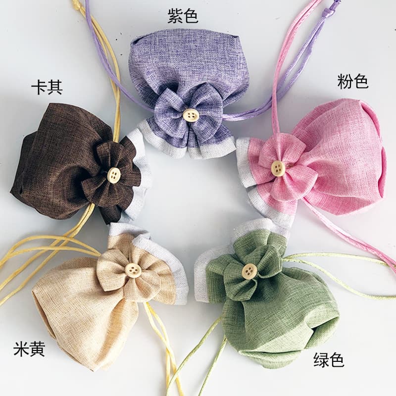 Cute Small Drawstring Cotton Linen Sachet Bag Empty Pouch for Candy Wedding Favor Direct Sale