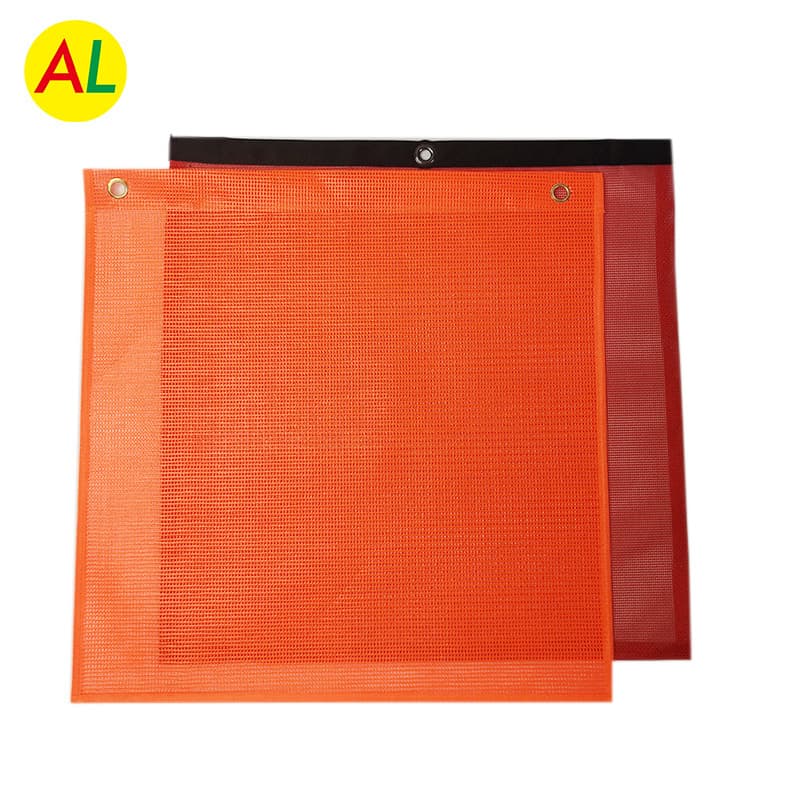 Factory direct traffic safety flag PVC clip mesh cloth handheld flag mesh cloth warning flag traffic flag protective flag