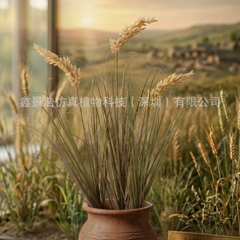 Simulated wheat ear rice landscaping green plant onion grass rice rice ear living room indoor wheat decoration simulated flower plant