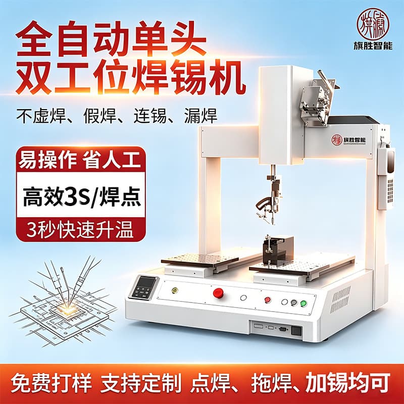 Qisheng Automatic Soldering Machine, PCB Circuit Board Soldering Machine, Fully Automatic Four-Axis Dual-Platform Factory Dedicated Soldering Machine
