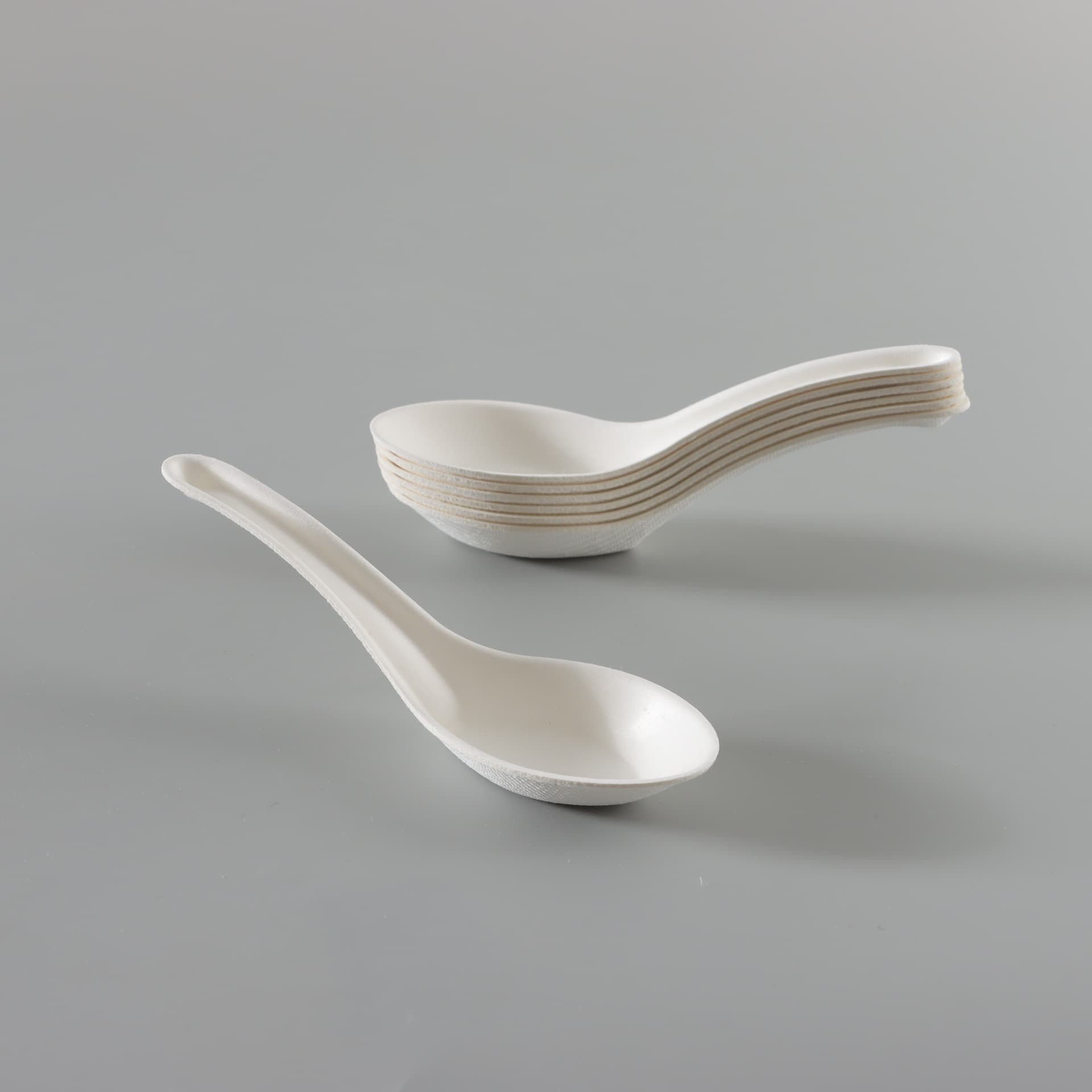 Disposable soup spoon pulp spoon commercial takeout spoon Chinese soup spoon sugar cane bagasse tableware