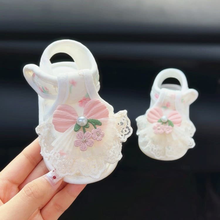 Baby Girl Sandals Summer Lace Princess Shoes Walking Shoes Breathable Anti-Slip New 6-8-12 Months