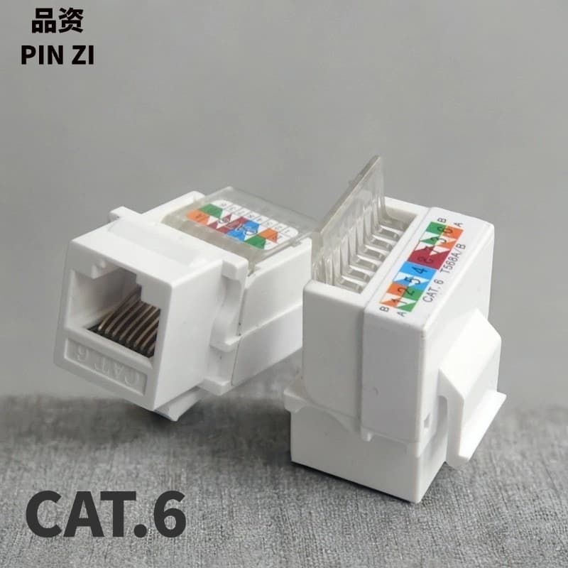 RJ45 Network Module, 6-Port Gigabit Ethernet Socket, Integrated Wiring Patch Panel, Keystone Jack