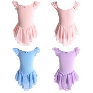 Kids Girls Summer Short-Sleeve Dance Practice Outfit Ballet Dress for Children Chinese Ballet Tutu