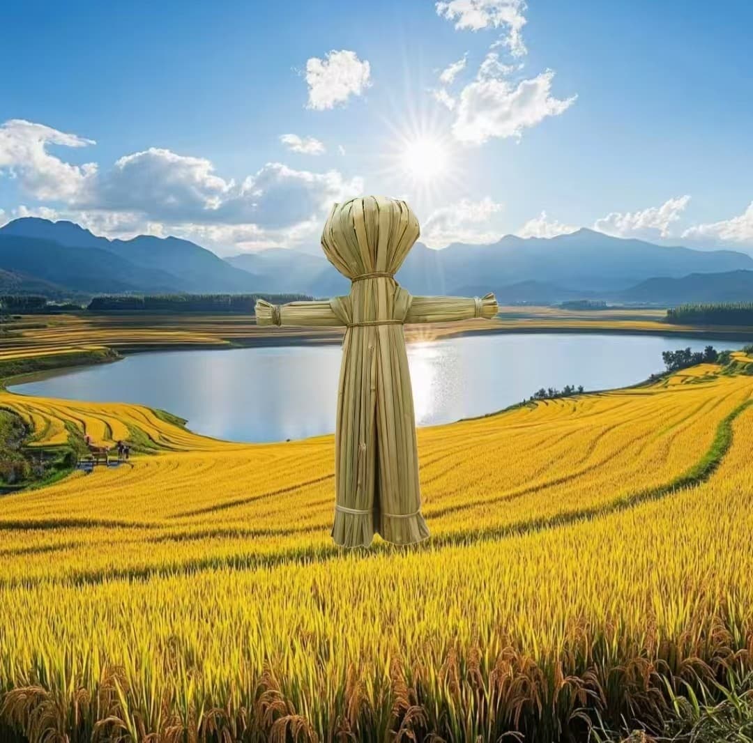 New Straw Craft Props, Handmade Woven Scarecrow, Film and Halloween Decoration Production