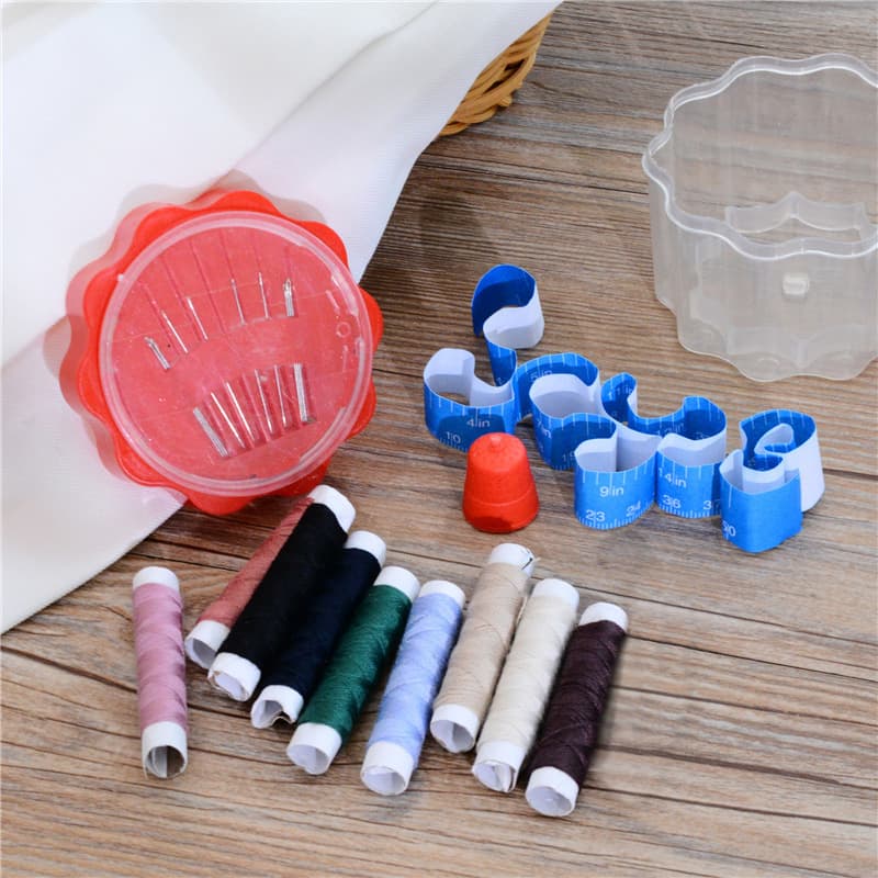 Portable Multi-Function Sewing Kit Set, Mini Sewing Box for Home, Dormitory, Hand Stitching Needles and Threads