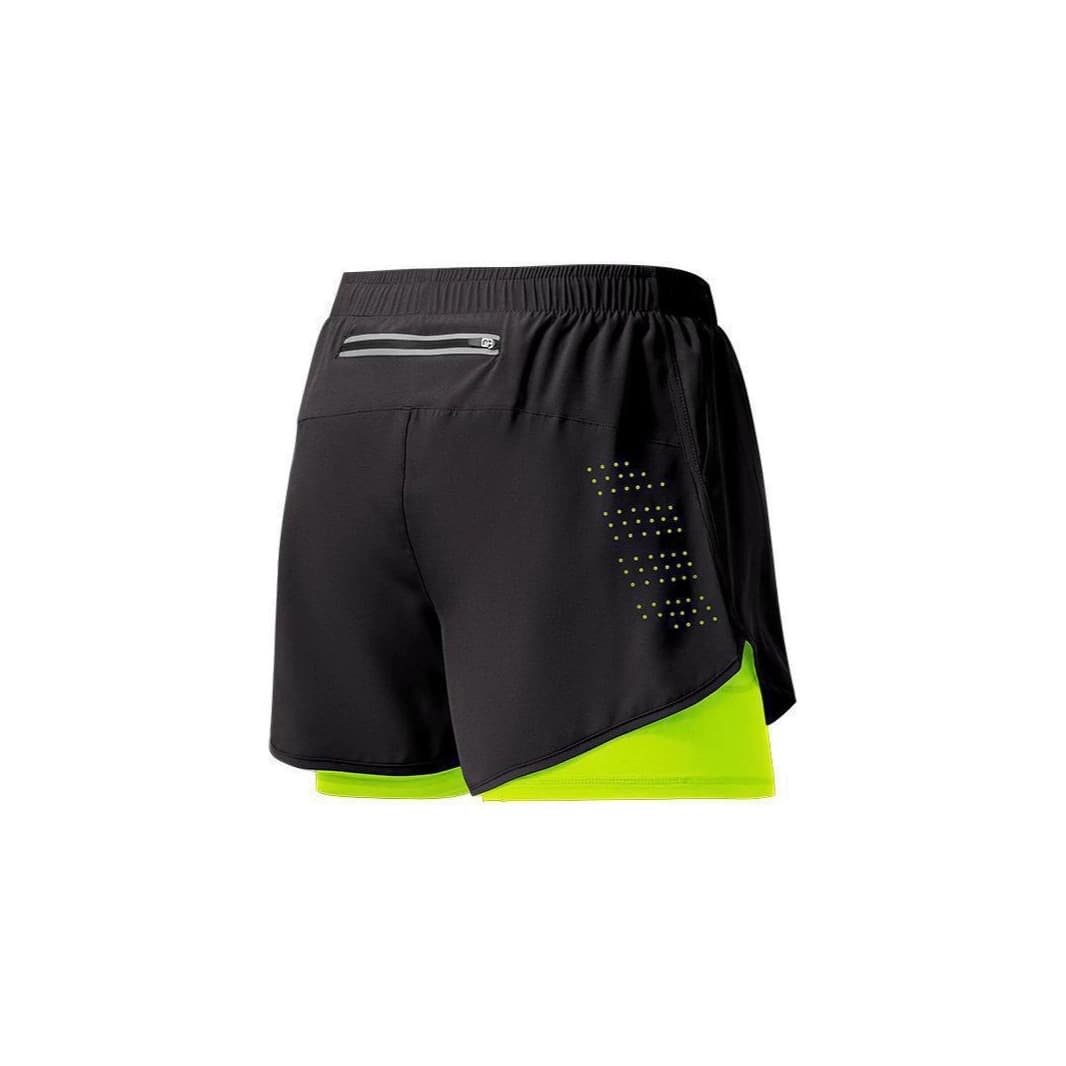 Men's laser-perforated breathable and comfortable cross-border export style sports shorts, double-layer two-in-one outdoor sports and leisure