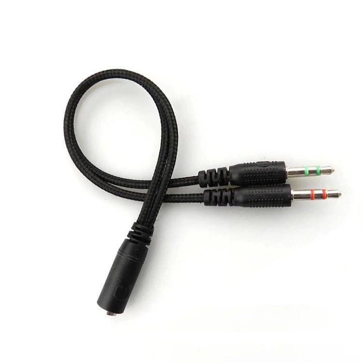 Phone Headset to PC Headset Y-Splitter Audio Cable 2-in-1 Headphone Microphone Adapter Audio Splitter