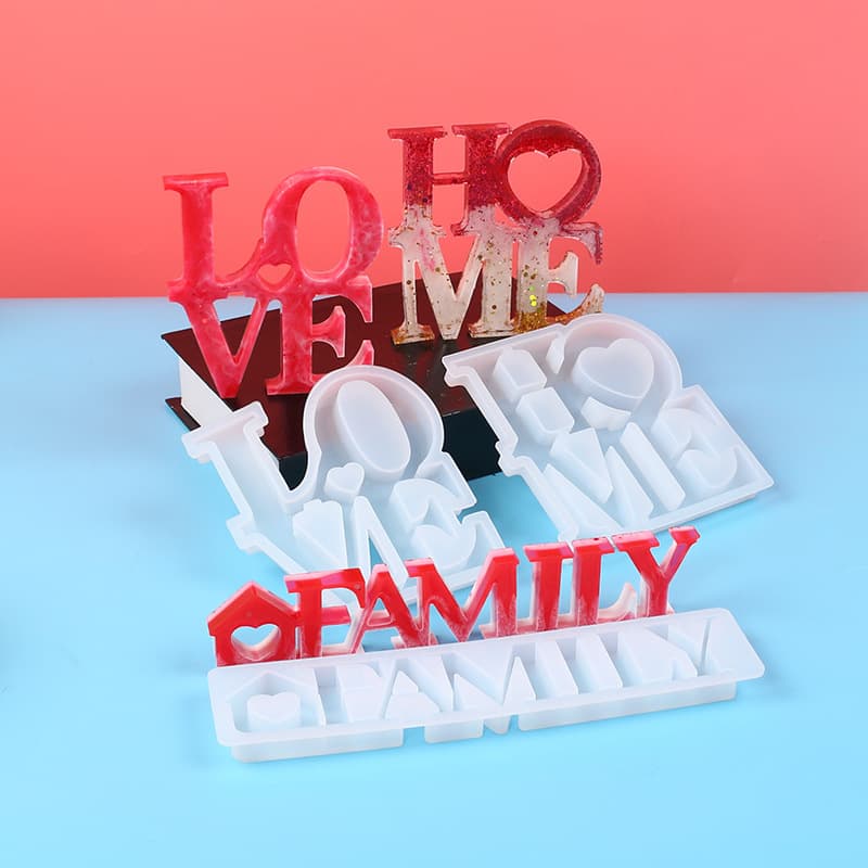 DIY Epoxy Resin Mold English Love Home Family Ornament Gratitude Silicone Mold Resin Hot Push Jewelry