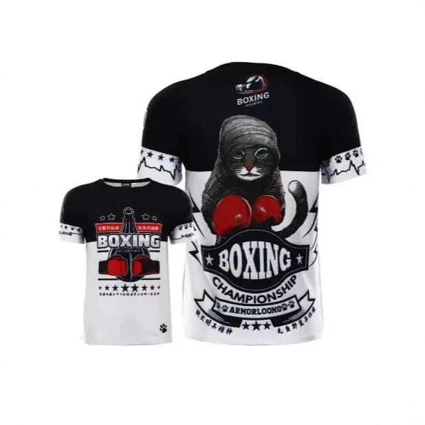 Muay Thai 3D Printed Quick-Dry Breathable Men's T-Shirt Brazilian Jiu-Jitsu MMA Team Training Uniform Short-Sleeve Apparel