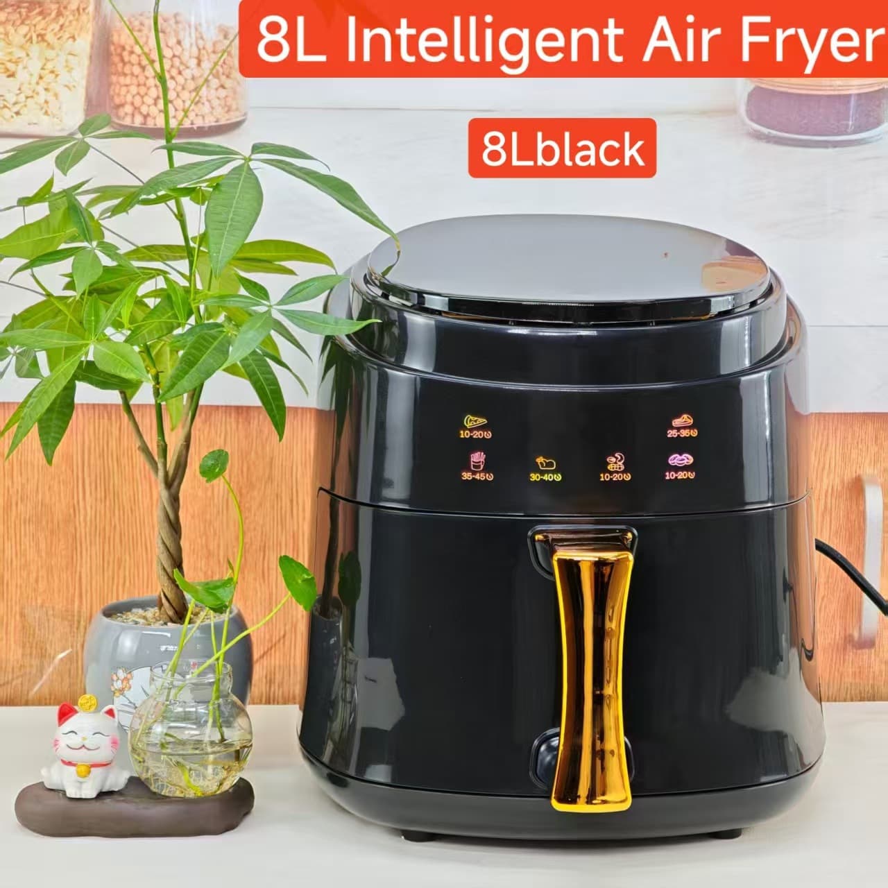 8LAir fryer. Multifunctional large capacity visual electric fryer electric oven smokeless air fryer cross-border wholesale