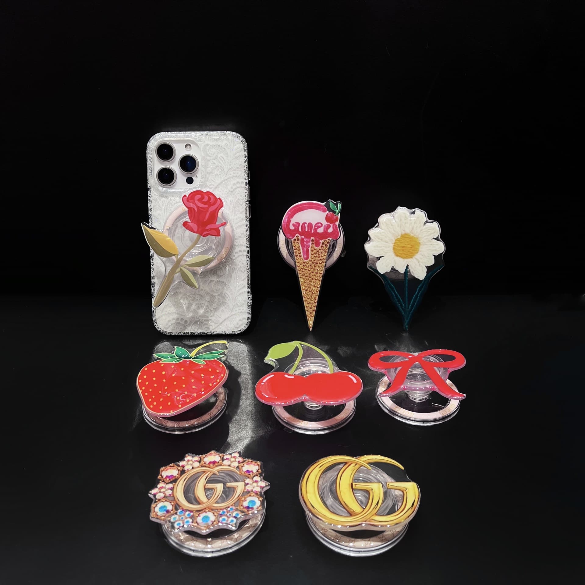 G's new magnetic stand big brand style strawberry daisy air bag telescopic portable magnetic stand