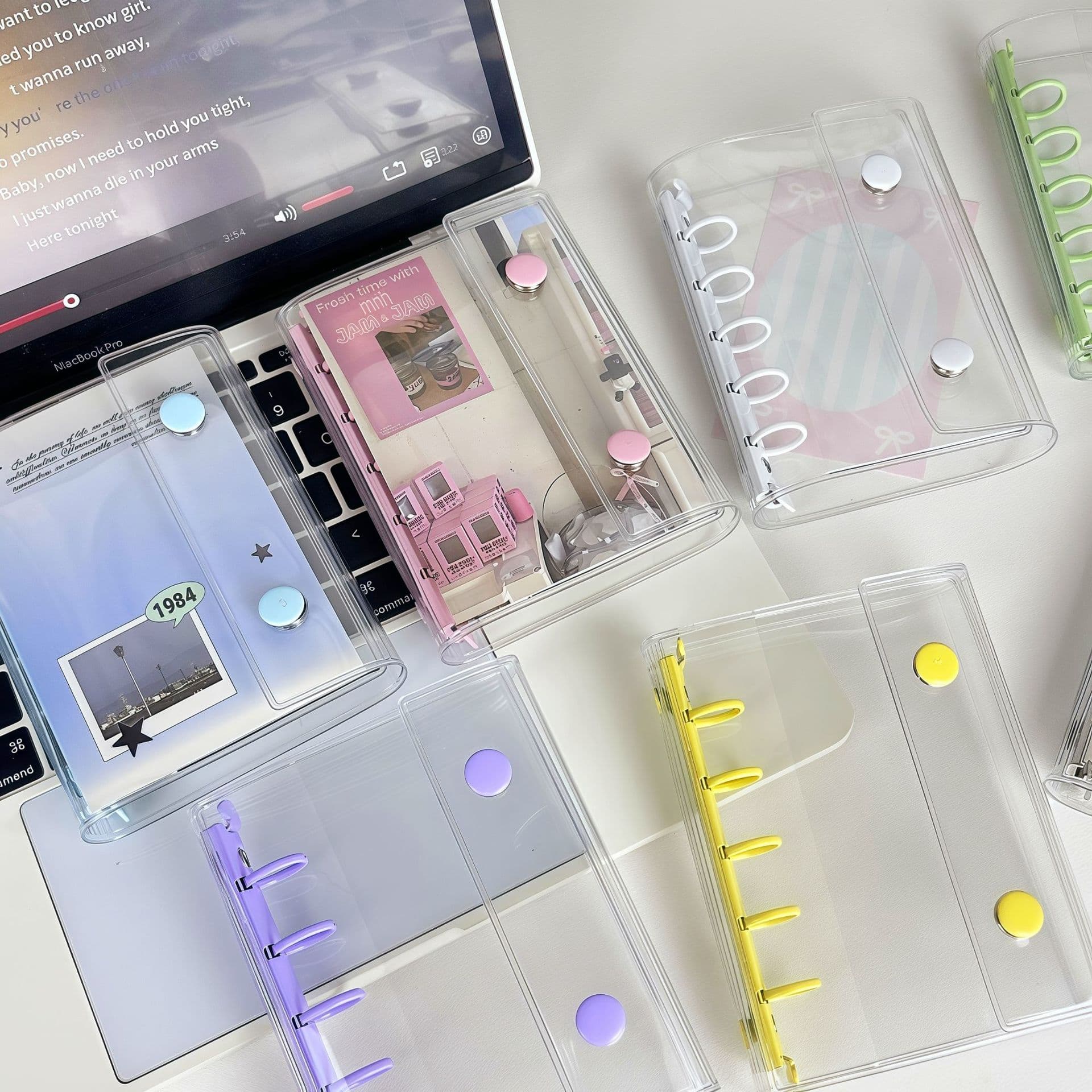 M5 Binder Journal - INS Minimalist High-Value DIY PVC Notebook with Sticker Storage & Nail Art Organizer