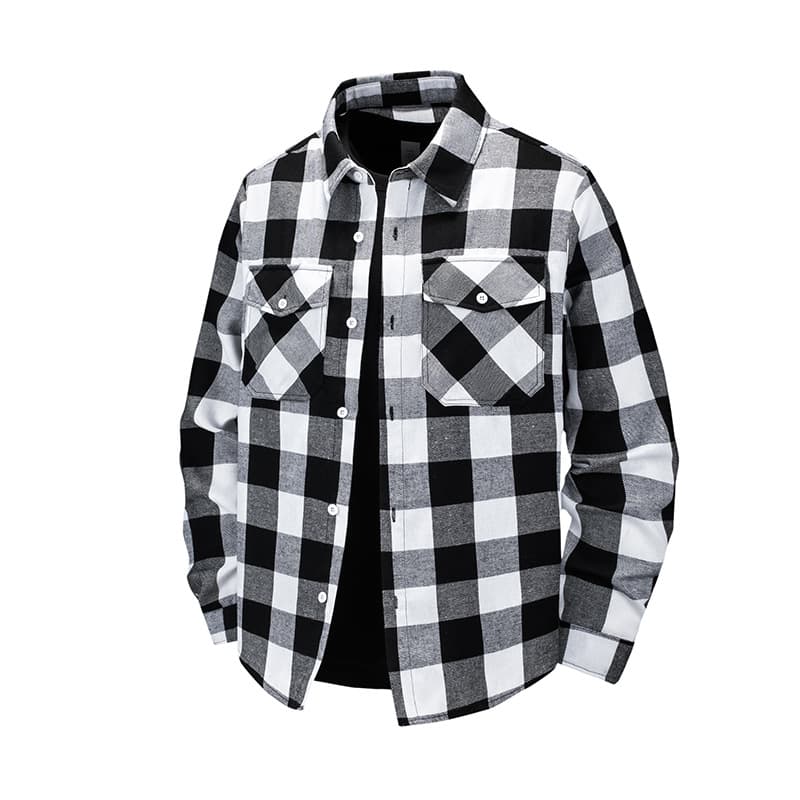 Cross-border long-sleeved shirts for boys in autumn plus fat oversized plaid shirts and jackets for teenagers in spring and autumn casual tops