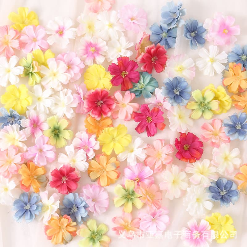 Spring Starry Flower Simulated Plum Blossom Silk Flower DIY Craft Kit Flower Box Accessory for Ancient Costume Hanfu Decoration