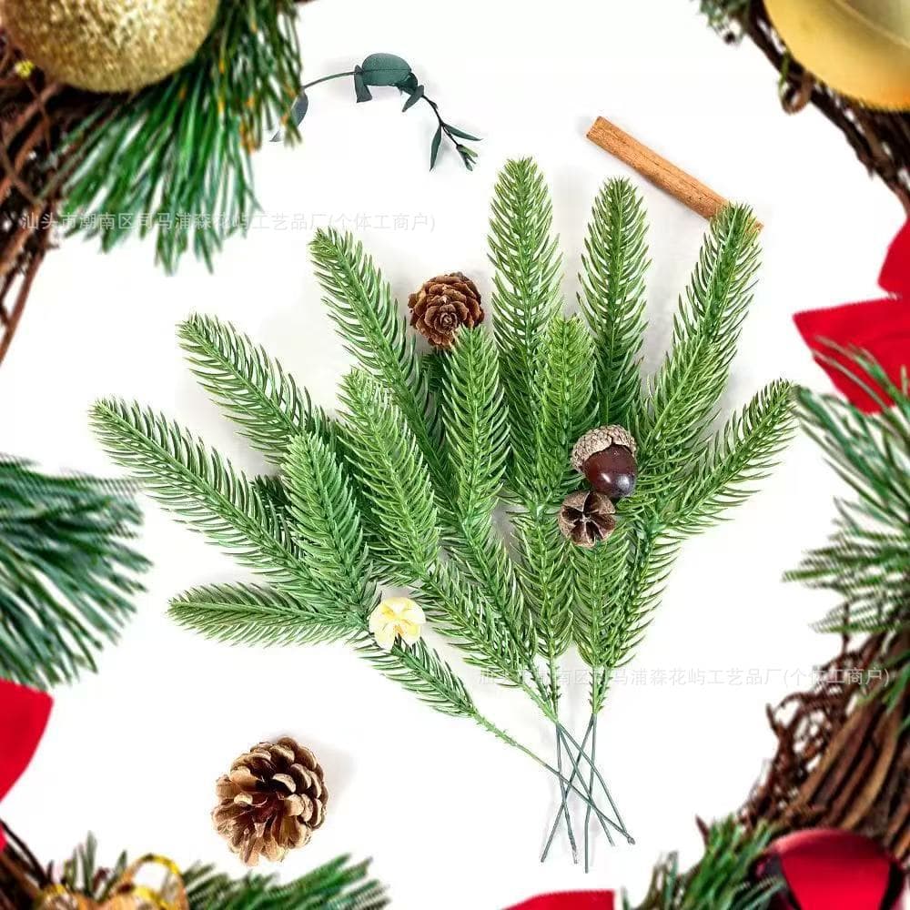 Artificial Pine Needles Cross-border Exclusive for Christmas Atmosphere Greenery Decor Artificial PE Pine Branches