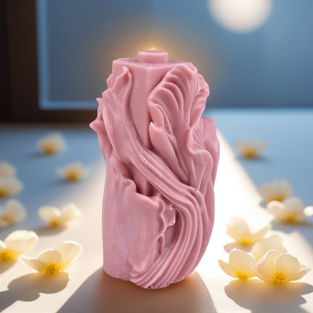 Relief Cylindrical Spiral Silicone Mold for Scented Candles, Wave Resin Epoxy Casting, Indoor Home Ambience Decoration D881