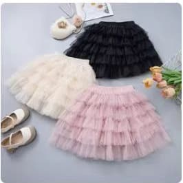 Girls' Cute French Lace Versatile Fairy Puffy Half-length Cake Girl's Fashionable Short Skirt Summer Style