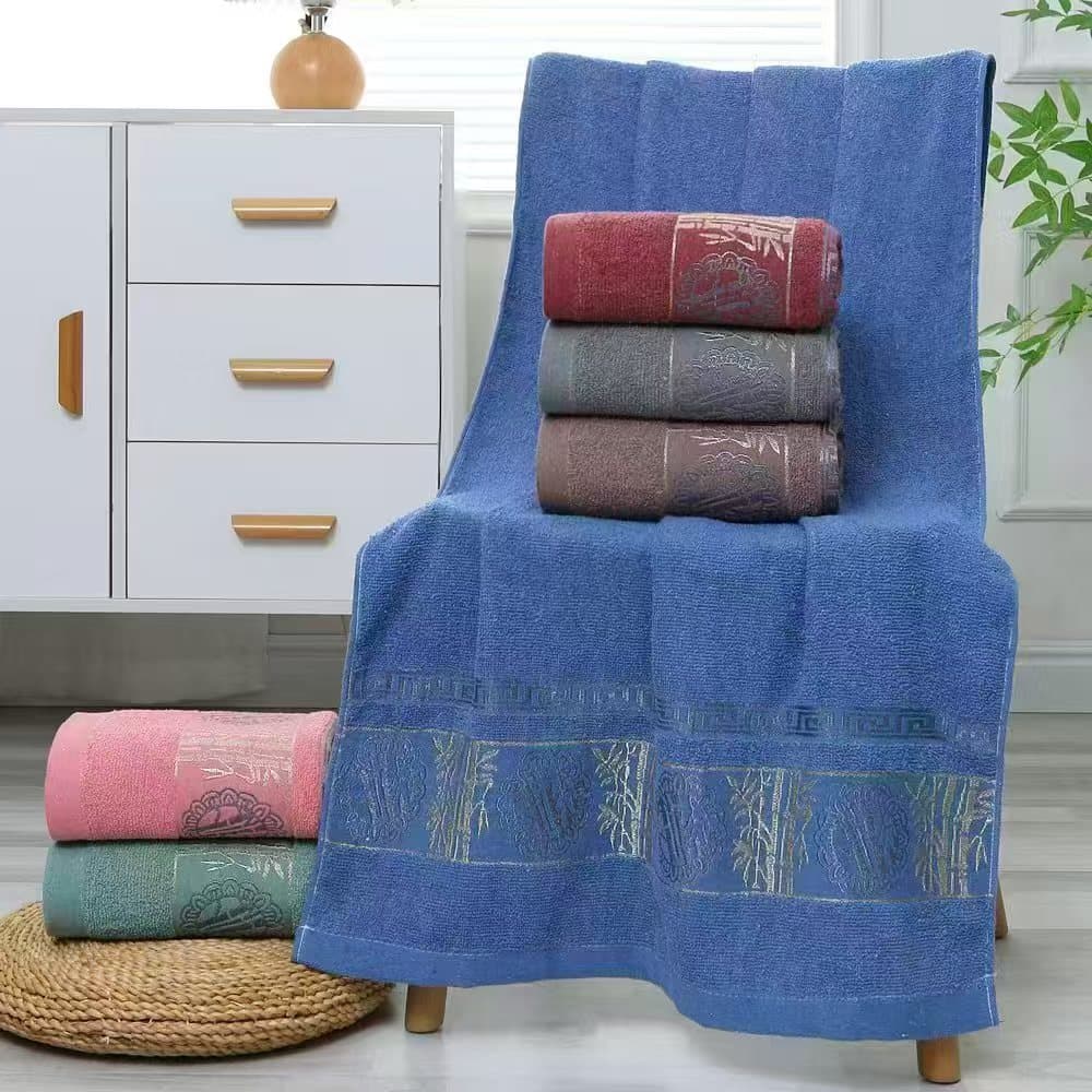 Cross-border exclusive bath towel, pure cotton jacquard, off-grade adult bath towel, soft absorbent bath towel, foreign trade gift beach towel