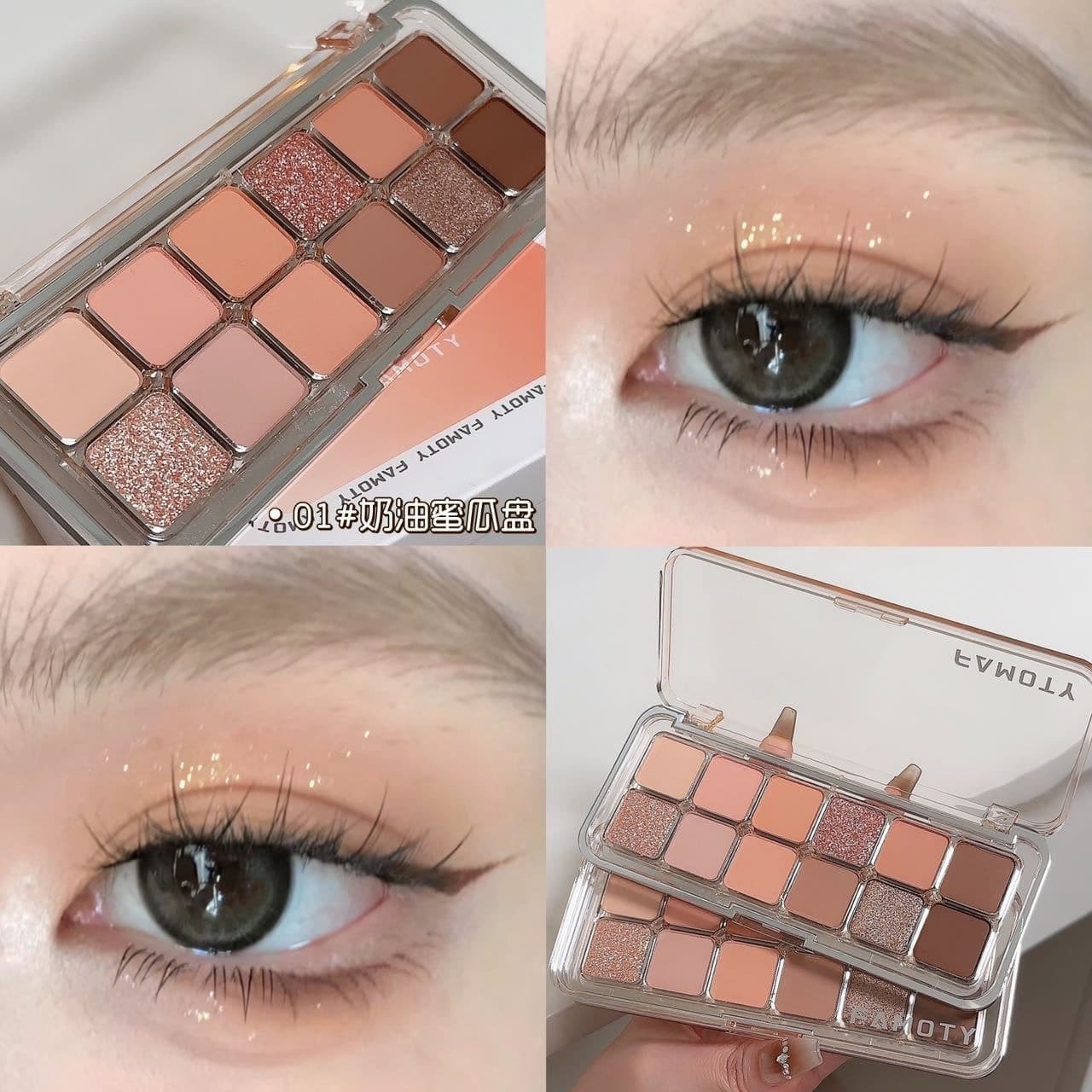 Twelve-Color Eyeshadow Palette Multi-Use with Fine Shimmer, Sparkle, Matte, Pearl Finishes, Easy Application, Non-Smudging for Beginners and Students