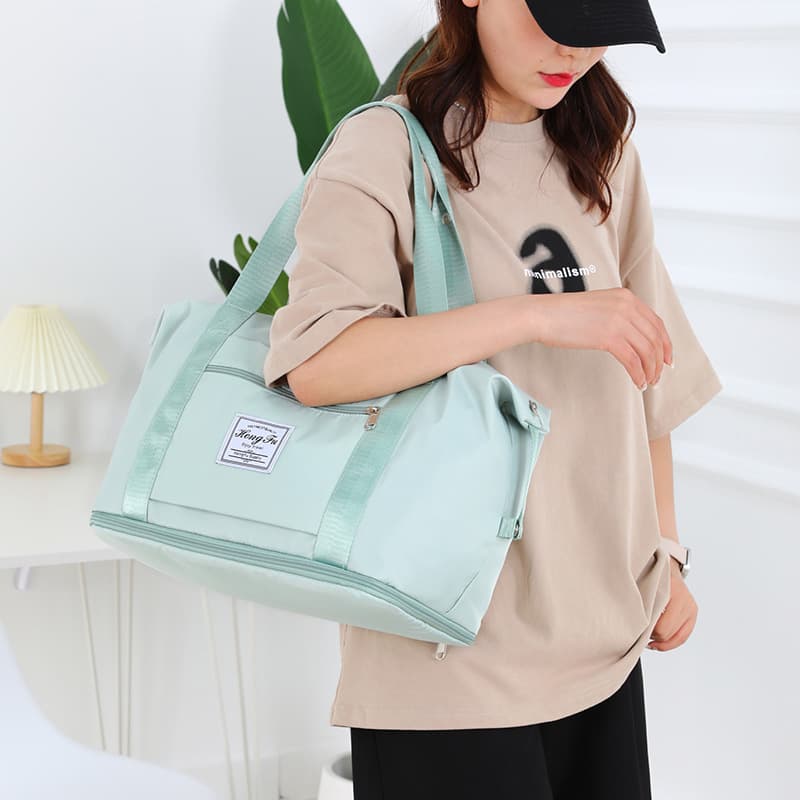 Large Capacity Expandable Travel Bag, Multi-Purpose Wet and Dry Separation Storage Bag, Water-Resistant Sports and Fitness Bag