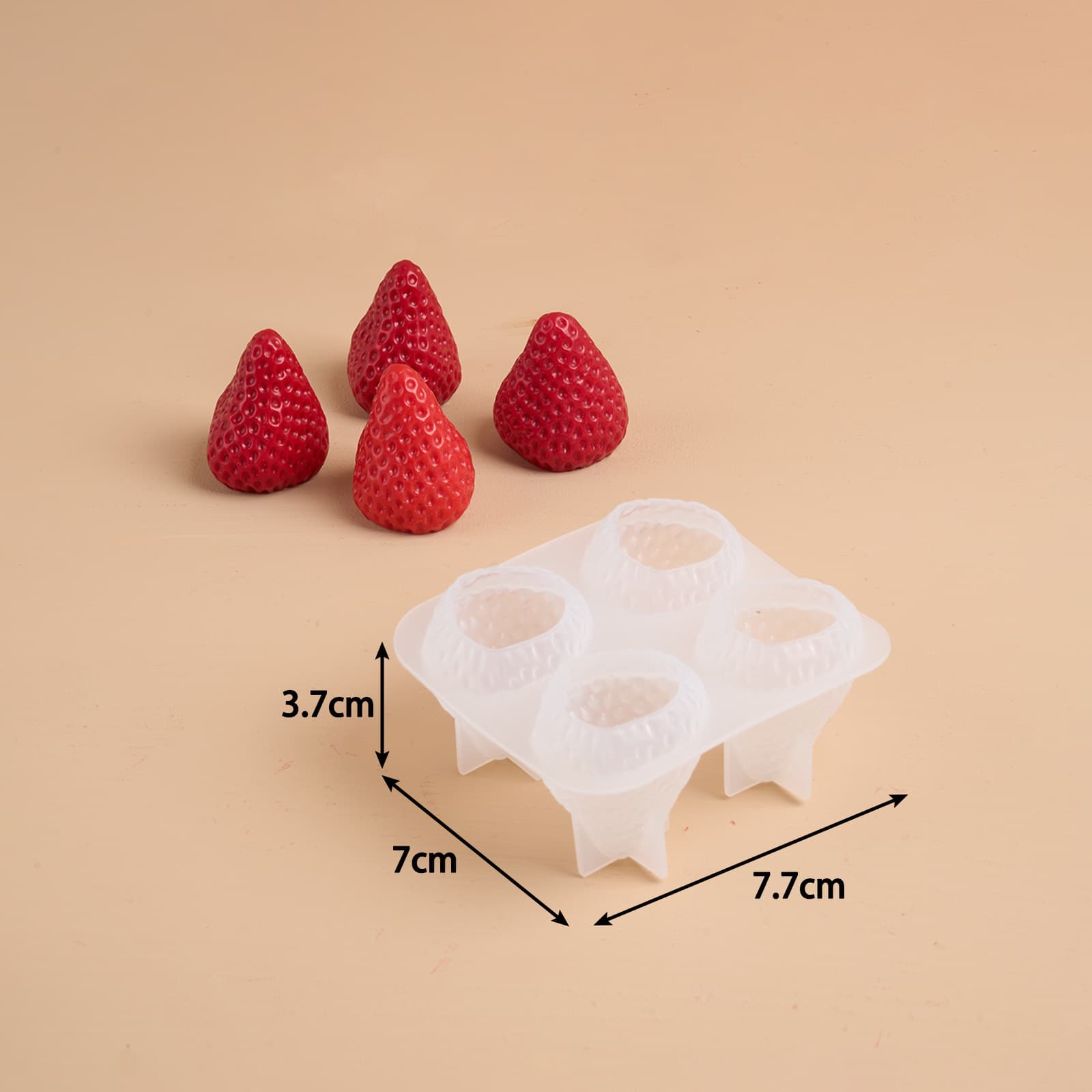 Strawberry Scented Candle Silicone Mold DIY Crystal Epoxy Strawberry Pendant Silicone Mold for Aromatherapy Plaster Making