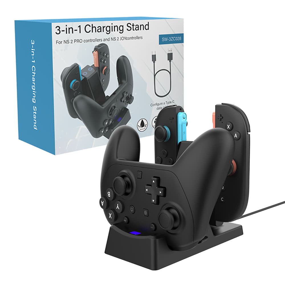 Switch 2 Dual Charging Stand, Switch 2 Pro 3-in-1 Controller Charging Magnetic Stand, Switch 2 Controller Stand