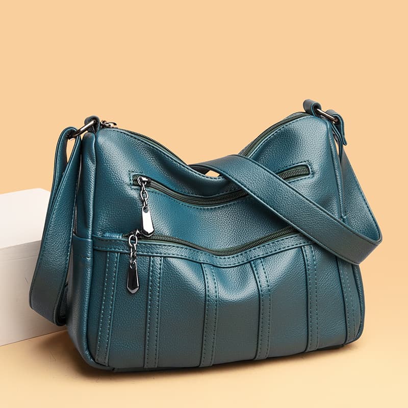 Factory Cross-Border Bag Women's New Soft Leather Crossbody Bag Single Shoulder Bag Mommy Bag Middle-Aged and Elderly Crossbody Bag Wholesale