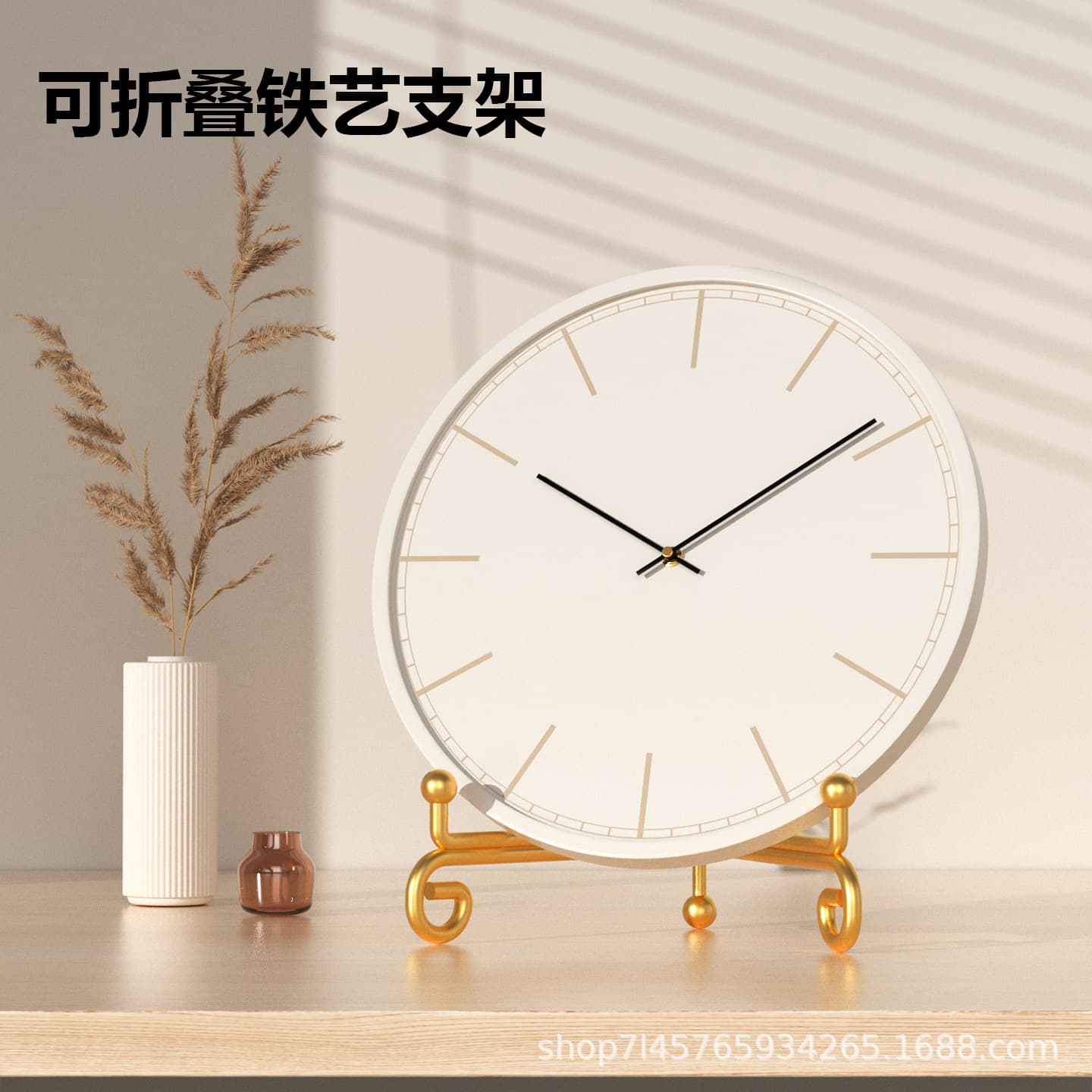 Iron Solid European Style Round Plate Stand Display Stand Disc Stand Clock Photo Frame Stand
