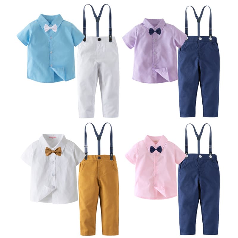 Summer dress, children's clothing, boy's baby short-sleeved shirt overalls, children's suit