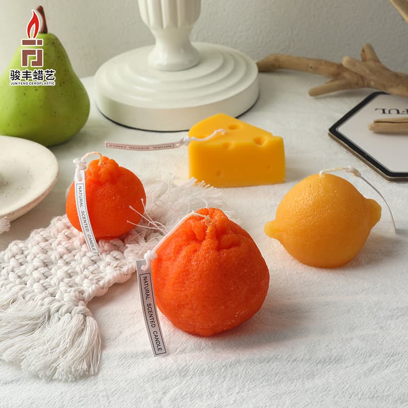 Halloween atmosphere props geometric Rubik's cube soy wax lemon cheese ugly orange scented candle photography props candle