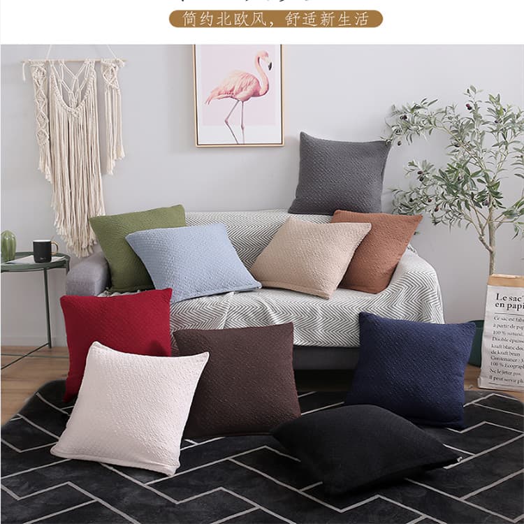 Amazon Home Solid Thick Cushion Pillow Cover Stretch Solid Throw Pillow Cover Without Insert Simple Nordic Pillow Cover