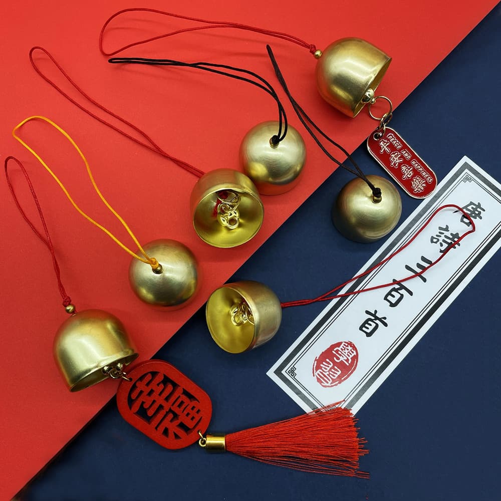 Pure Copper Wind Chimes DIY Small Craft Materials Christmas Bell DIY Accessories Metal Small Bells with Clapper Ringing Pendants