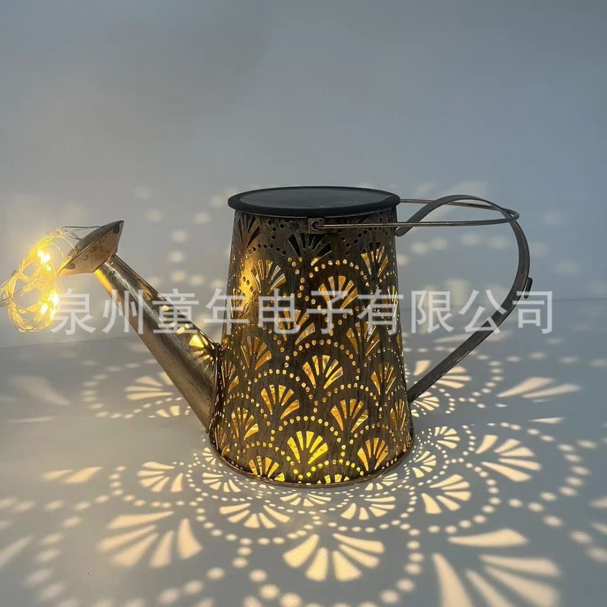 Solar Diamond Watering Can Light Star Can Light Shower Light Garden Light Iron Art Hollow Lawn Light Star Moon