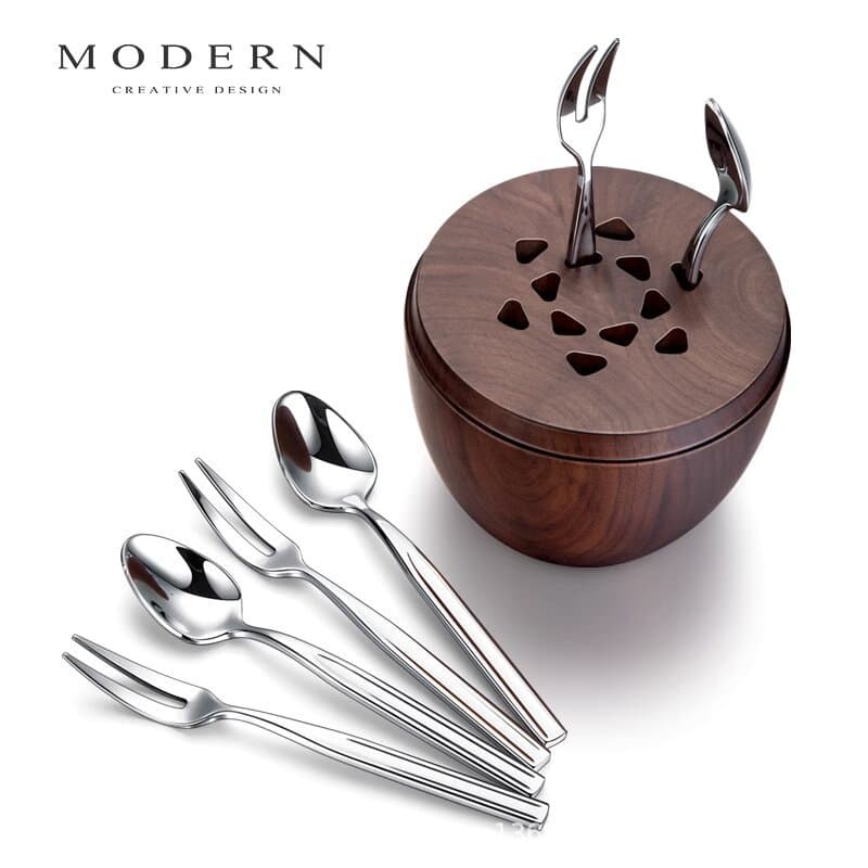 Modern Xinyue Egg Light Luxury Exquisite Fruit Fork Dessert Spoon Coffee Spoon Decorative Storage Box Housewarming Gift