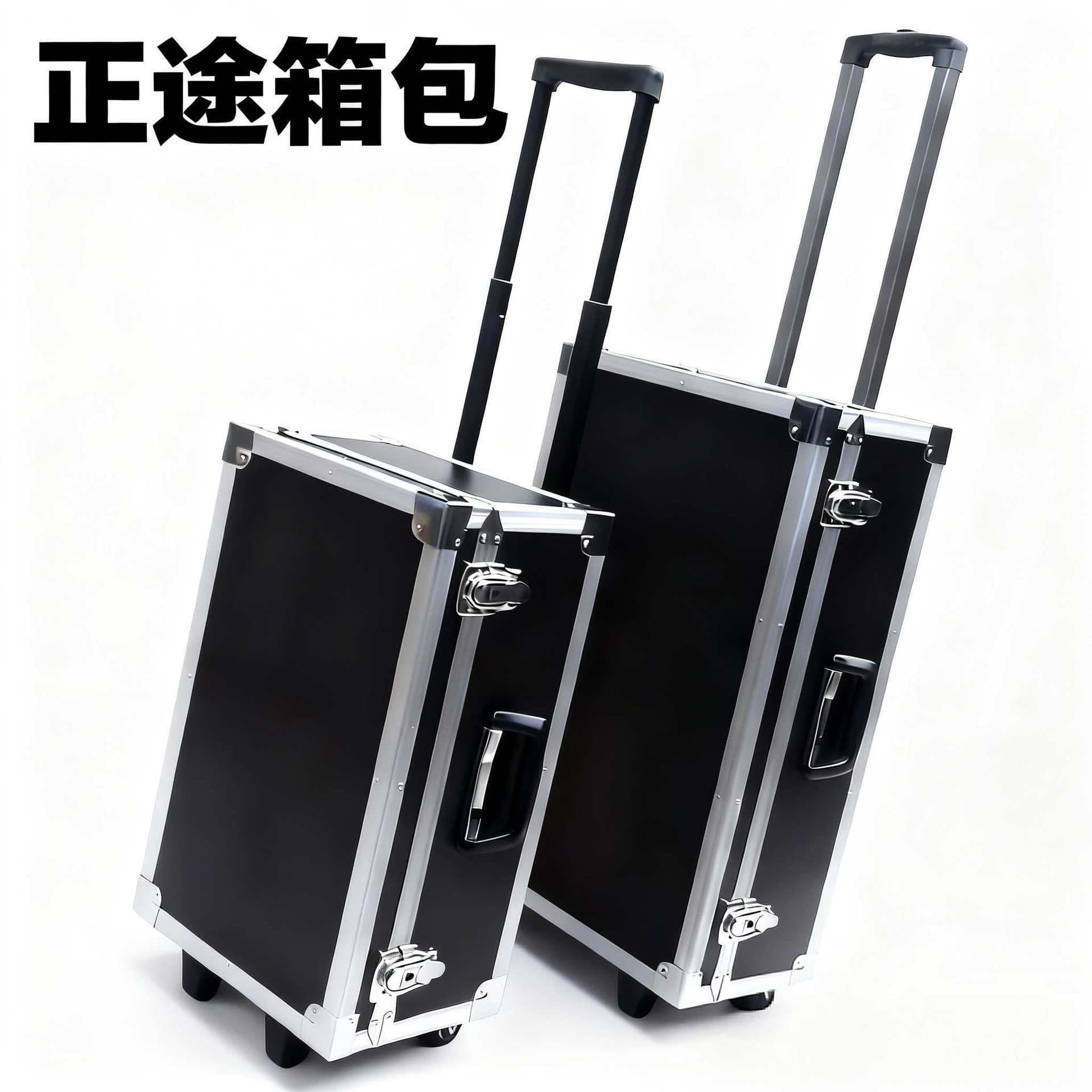 Pull Rod Flight Case Instrument Storage Music Equipment Cable Organizer Calligraphy Storage Box Tool Box with Trolley
