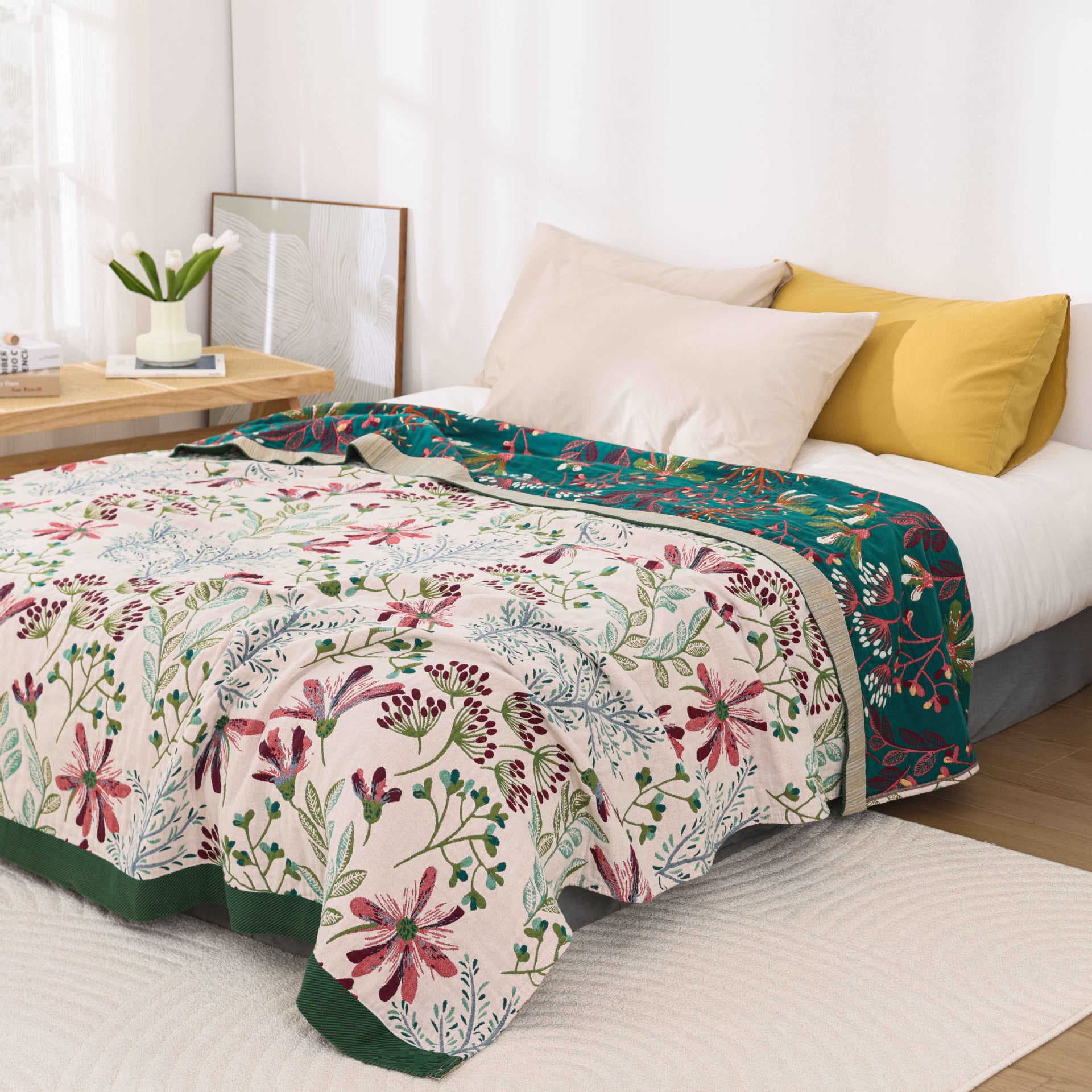 Towel blanket sheet all-cotton summer cool quilt sofa cover nap small wool throw jacquard air-conditioning quilt pure cotton gauze