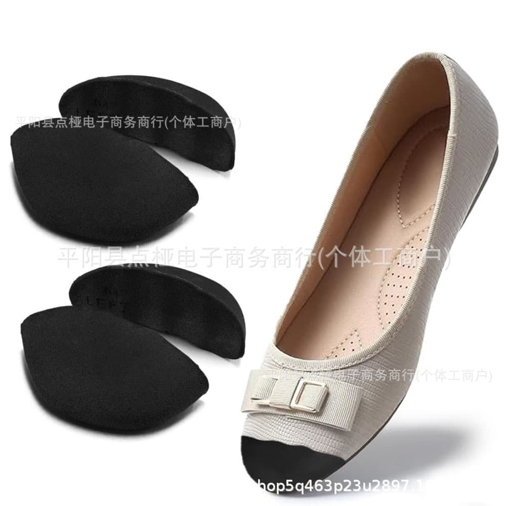 PU round-toe ultra-soft one-and-a-half or half-size forefoot pads, toe filler inserts for shoe resizing and toe filling.