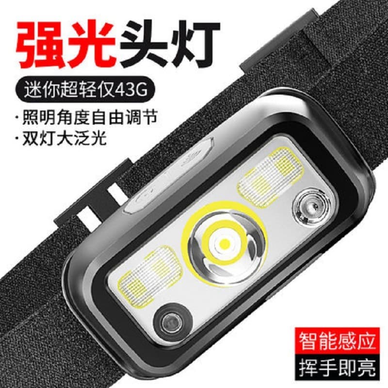New Cross-border Induction Headlamp Long Battery Life LED Night Fishing Bright Portable Long-range Work Fishing Head-mounted Light