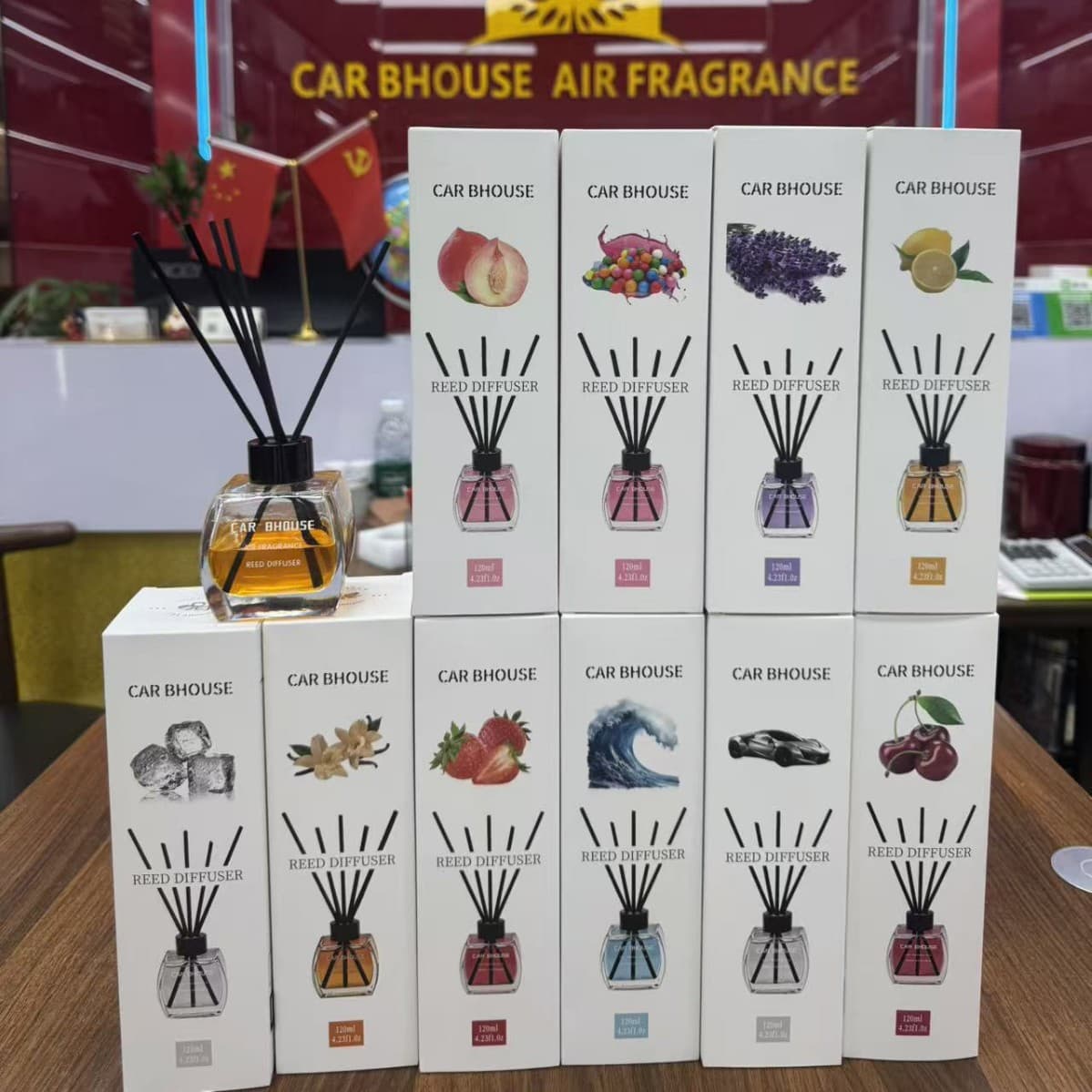 CAR BHOUSE Car Aroma Diffuser Flameless Fragrance Long-Lasting Lemon Cherry Violet Multiple Scents for Car Interior