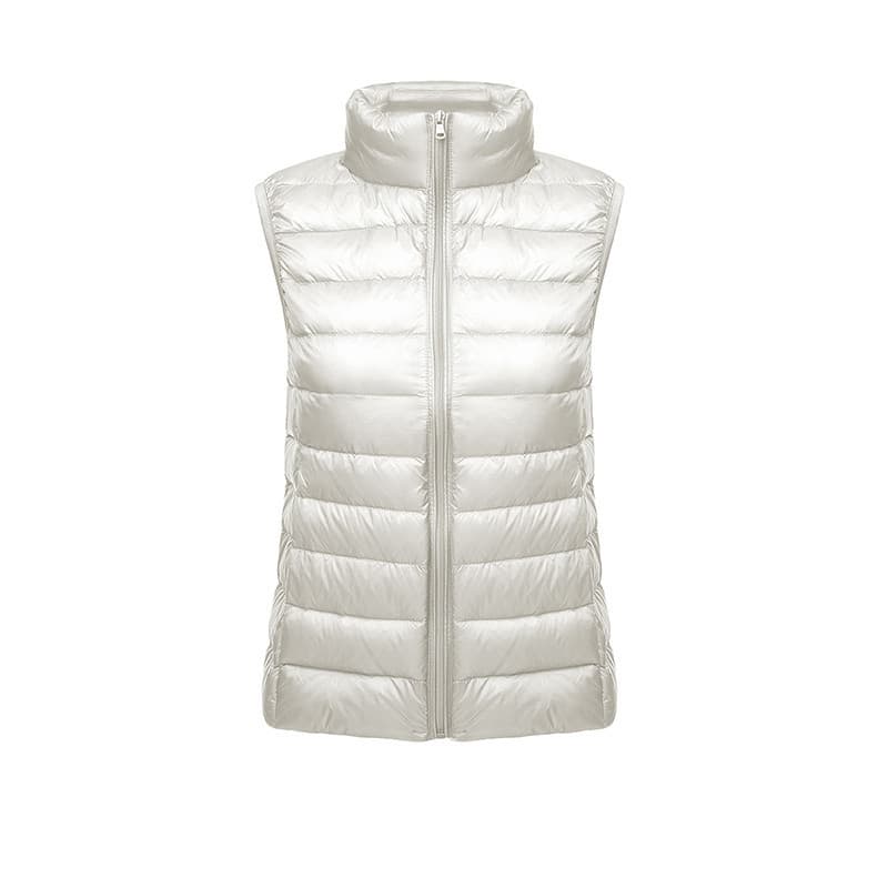 2026 Women's Simple Lightweight Down Vest Sleeveless Solid Color Autumn Winter Down Jacket Women's Outerwear Vest Trendy