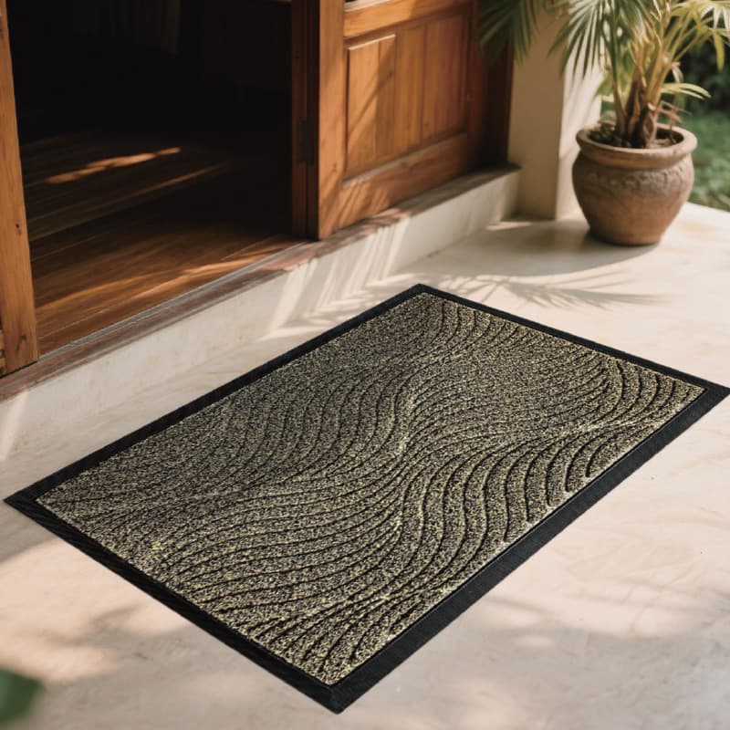 Polypropylene Carpet Surface Entry Door Mat, Dirt Scraper Mat, Anti-Slip Indoor Rug for Home, TPE Rubber Base