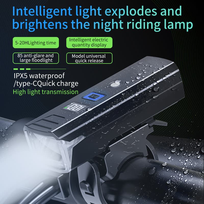 Cross-border New Bike Light, Night Riding Front Light, Rainproof USB Charging for Mountain, Road, and Children's Bikes