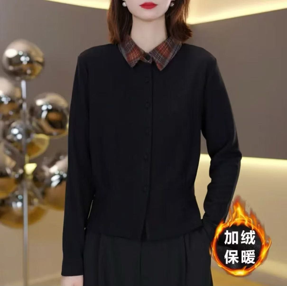 Elegant Versatile Long-Sleeve Base Layer Women's 2025 Autumn and Winter New Fashion Inner Wear Slimming Top 7266