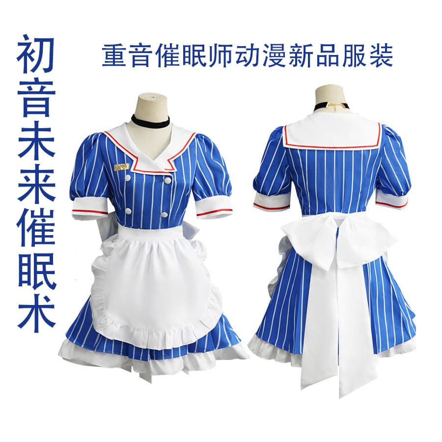 Hatsune Miku Hypnotist Cosplay Costume Hypnosis MV Accent Cosplay Anime Maid Outfit Full Set with Hat Miku