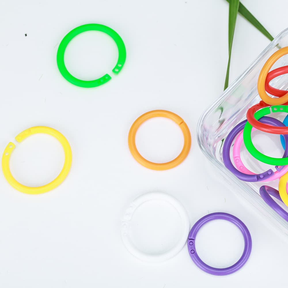 Factory Direct Plastic Book Rings Double Lock Rings Plastic Binding Rings Colorful Open Plastic Book Rings