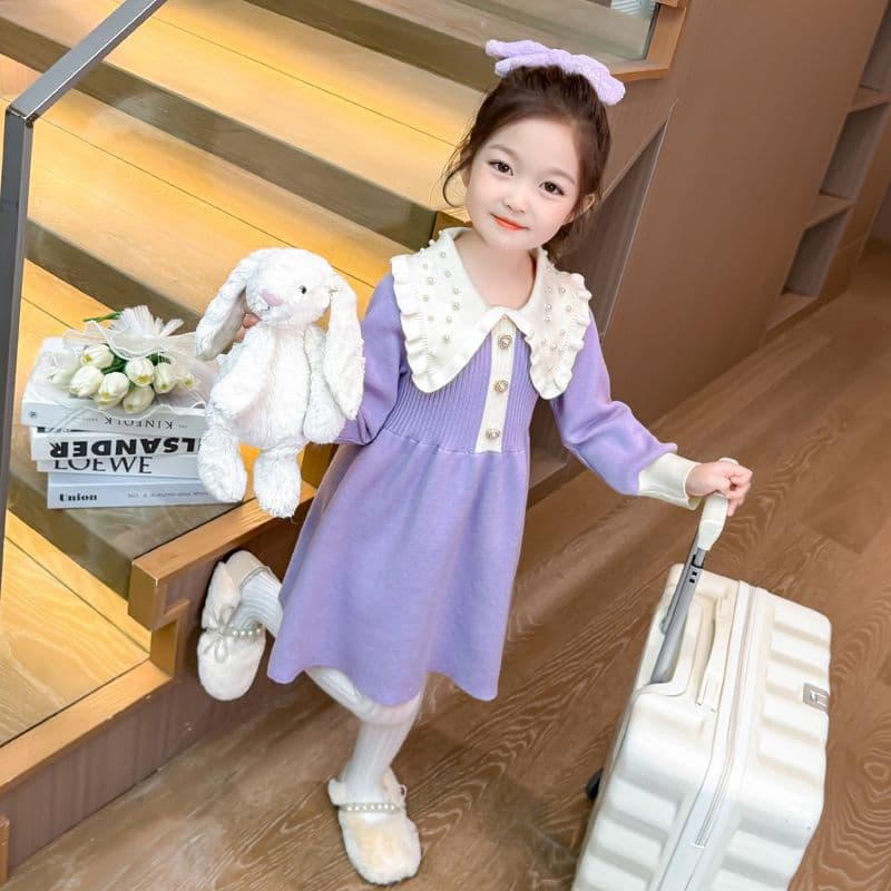 Girls Autumn Winter Dress Korean Style 2025 New Fashion Knit Princess Kids Wool Dress